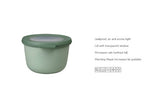 Versatile 500ml Cirqula bowl in Nordic Sage with airtight lid, ideal for storage, serving, and meal prep in any kitchen.