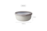 Cirqula Round 750ml Nordic White bowl by Mepal, microwave-safe, airtight, durable, stackable, and BPA-free for versatile food storage.