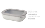 Versatile Mepal Cirqula 1000ml bowl in Nordic White; airtight, stackable, and microwave-safe for convenient meal storage.