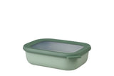 Mepal Cirqula Rectangle 1000ml in Nordic Sage, a versatile, airtight food storage bowl with a transparent lid for easy viewing.