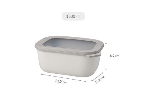 Cirqula Rectangle 1500ml Nordic White - Mepal