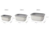 Cirqula Rectangle Large Set 3 Piece Nordic White - Mepal