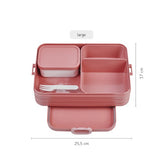 Large Vivid Mauve Bento Box by Mepal with two compartments and removable tray, perfect for versatile on-the-go meals.