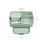 Bento Box Large Nordic Sage by Mepal featuring dual compartments, microwave-safe tray, and elegant design for versatile meals.