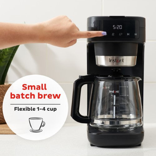 Sleek Instant Pot coffee maker brews 12 cups in under 10 minutes with adjustable strength and easy cleanup features.