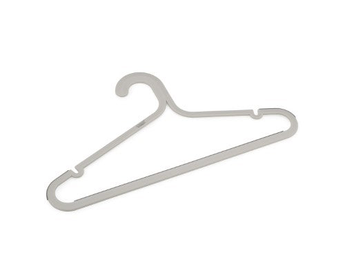 Orderly 5-Piece hanger set with anti-tangle hooks, non-slip grips, and eco-friendly recycled plastic for organized wardrobes.