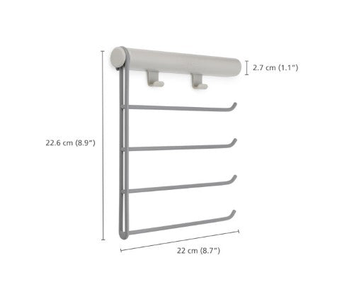 Orderly Belt, Tie & Scarf Rail by Joseph Joseph, a compact organizer with four rails and hooks to neatly store accessories.