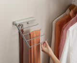 Orderly Belt, Tie & Scarf Rail by Joseph Joseph, featuring four rails and two hooks for efficient accessory organization.