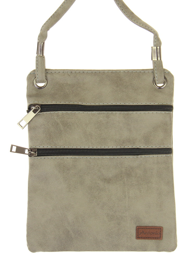 Stylish grey PU compartment bags, set of 2, perfect for organizing essentials with elegance and practicality.