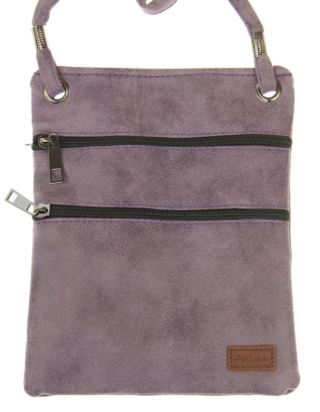 Lilac PU compartment handbags set of 2, stylish and functional, perfect for organizing essentials on-the-go.