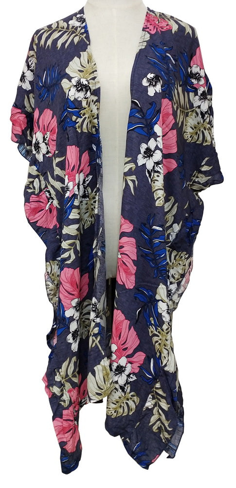 Denim side ruffle cape, 100% viscose, 90cm x 90cm, stylish accessory for layering at casual or special occasions.