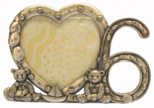 Charming set of 2 photo frames for displaying cherished memories of your child's sixth year, crafted for durability and elegance.