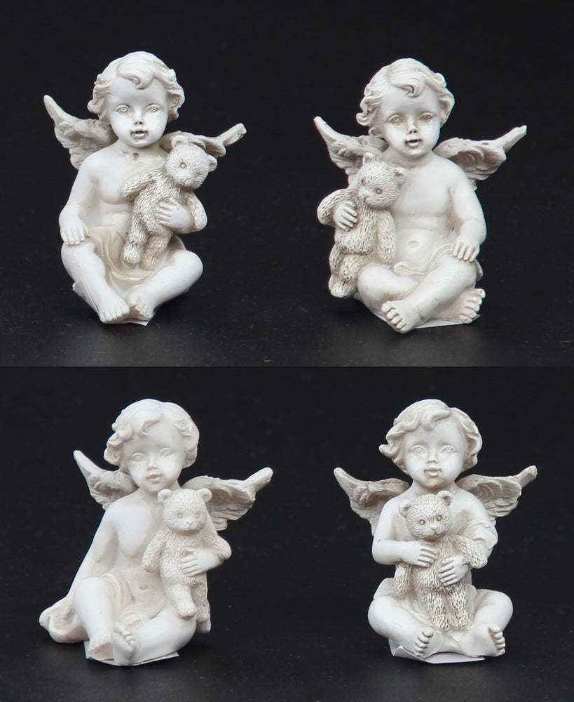 Set of 8 cherub and teddy photoframes, 4.5 cm high, perfect for nursery decor and showcasing cherished memories.