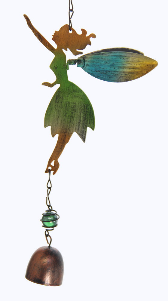 Windspinner / Suncatcher - Bell Wind Chime - GREEN TINKERBELL - Set of 2