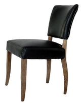 Dining Chair - DERRINGER VINTAGE EBONY PU w/ STUDS (90cm)