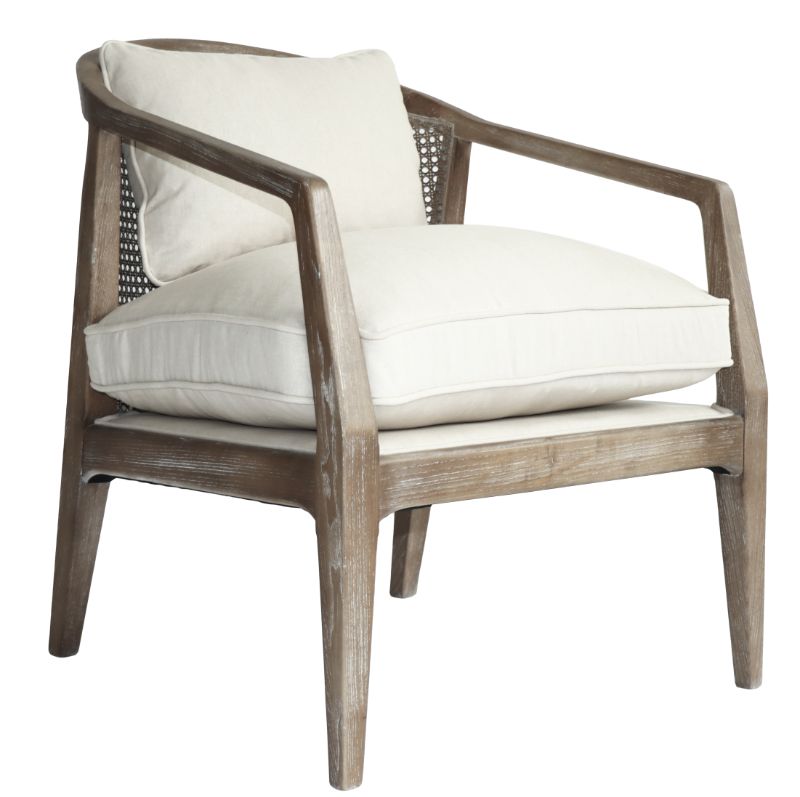 OCCASIONAL CHAIR - APOLLO OAK & LINEN (77.5cm)