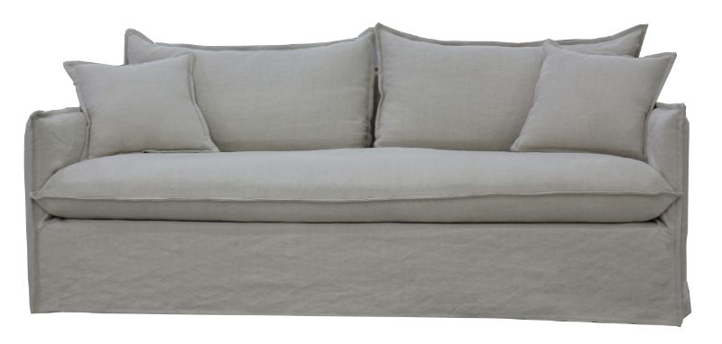 Sofa - Chantilly Slip Cover 3 Seat Salt & Pepper (201cm)