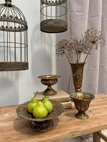 French Urn - Aged Metal 12.5cm (Set of 2)