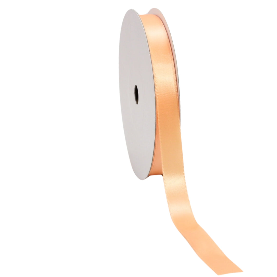 FD Satin Single Face Ribbon in Light Apricot 15mm x 50m