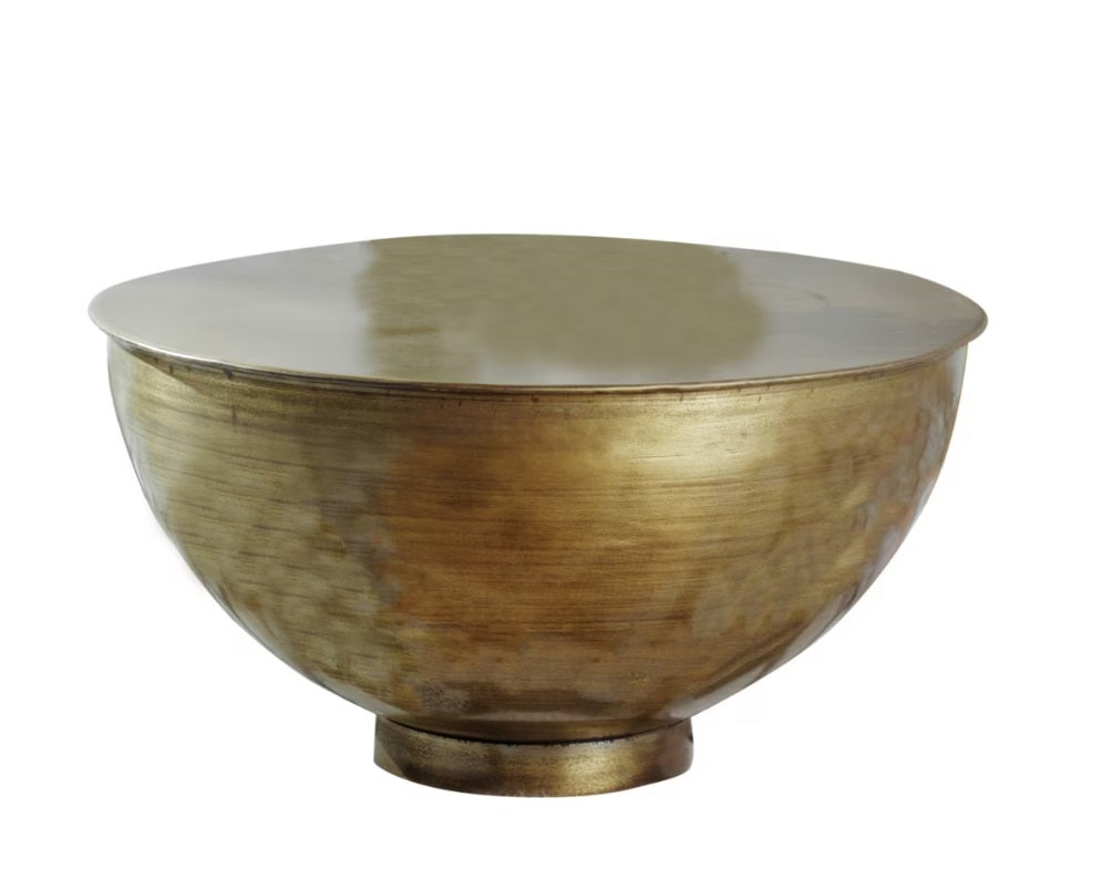 Elegant brass coffee table (65cm) with a sleek design, perfect for contemporary living spaces. Ideal for decor and magazines.