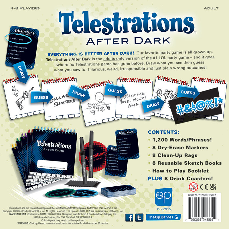 Telestrations After Dark 8 Player Board Game