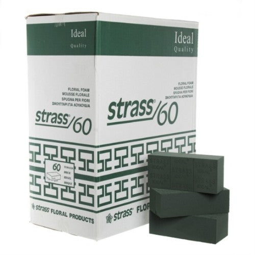 Box of 60 Floral Foam Bricks - Strass for vibrant, hydrated floral arrangements and stable centerpiece crafting.