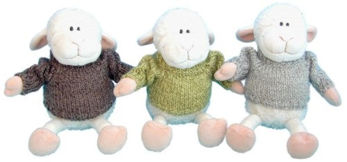 Three charming 25cm Lambert soft toys in vibrant jersey outfits, perfect for snuggles and imaginative play.