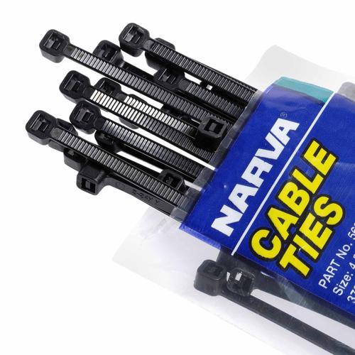 Cable Ties 100 Pack 7.6 x 370mm Black - Narva