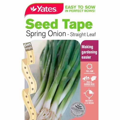 Spring Onion Straight Leaf Seed Tape 6m Tape - Yates