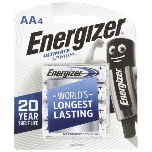 Energizer Lithium Ultimate Lithium Battery AA, 4 Pack
