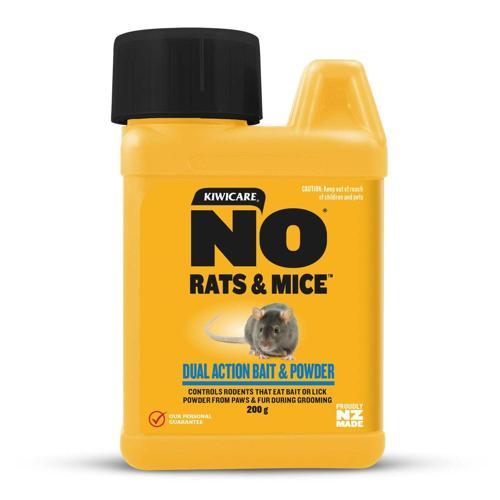 NO Rats & Mice Dual Action Rodent Bait & Powder 200g - Kiwicare