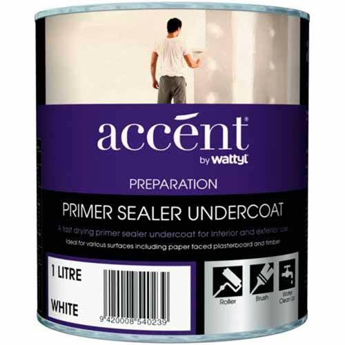 Water Based Primer Undercoat 1L White - Accent