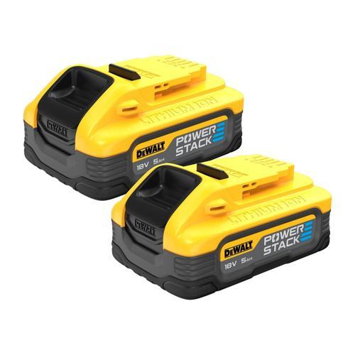 DeWALT POWERSTACK 18 V Twin Pack Batteries 5.0 Ah