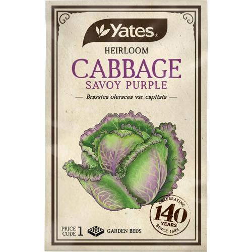 Yates Heirloom Seeds Cabbage Savoy Purple