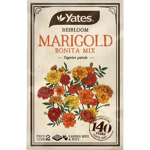 Yates Heirloom Seeds Marigold Bonita Mix