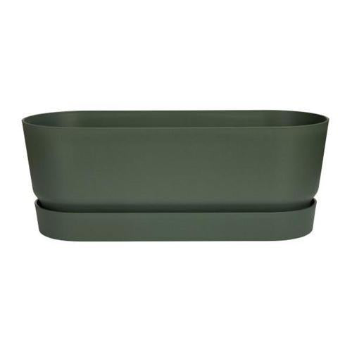 ELHO Greenville Plastic Trough With Saucer Green 50cm