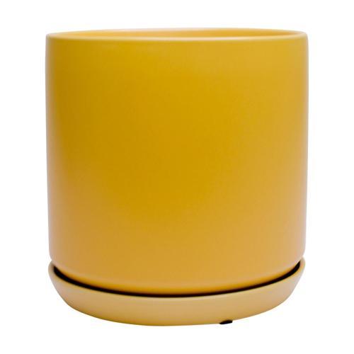 Bloom Indoor Adelle Pot And Saucer 18cm Mustard