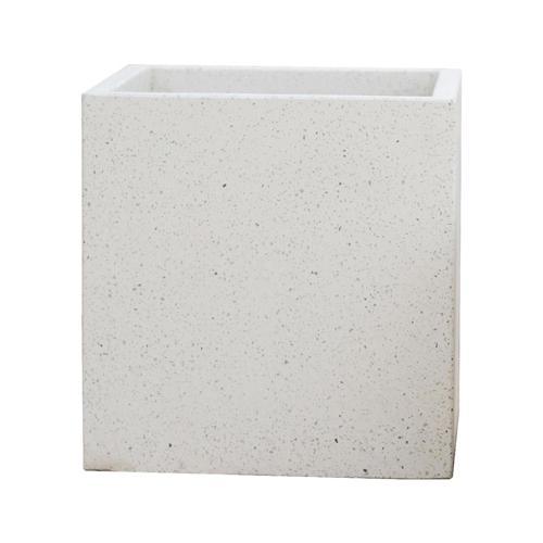 STONELEIGH & ROBERSON Cube Terrazzo Pot L White