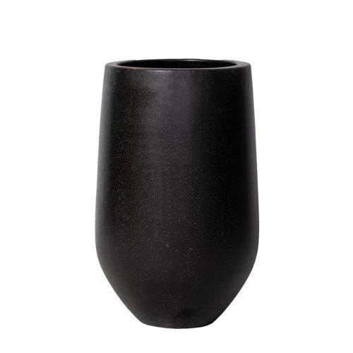 STONELEIGH & ROBERSON Round Terrazzo Vase Pot M Black