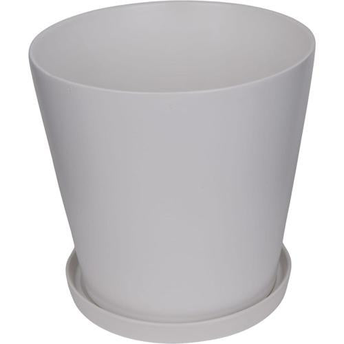 Gardeners Edge Florist Pot And Saucer M White