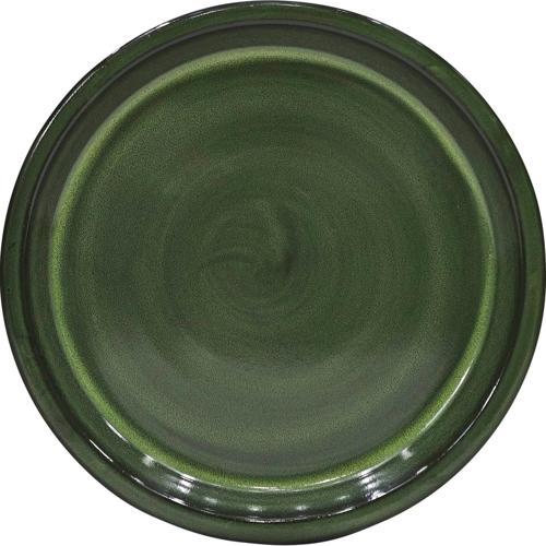 Gardeners Edge Glazed Round Saucer 22cm Forest Green