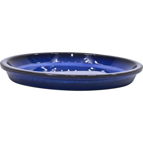 Gardeners Edge Glazed Round Saucer 26cm Royal Blue