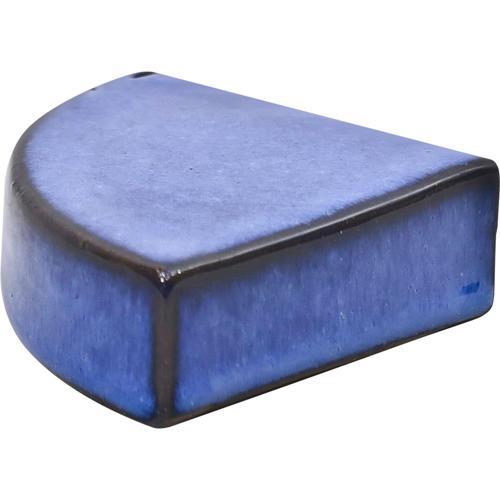 Gardeners Edge Glazed Round Pot Feet Royal Blue