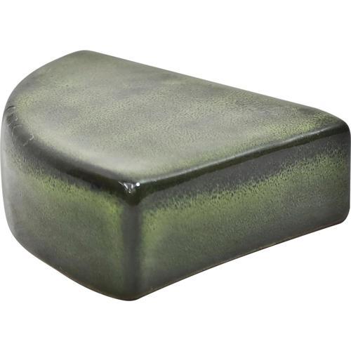 Gardeners Edge Glazed Round Pot Feet Forest Green