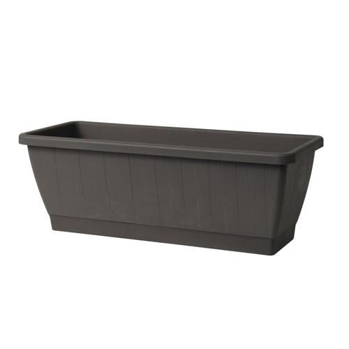 Euro3Plast Plastic Kezar Planter Box With Tray Anthracite 40cm