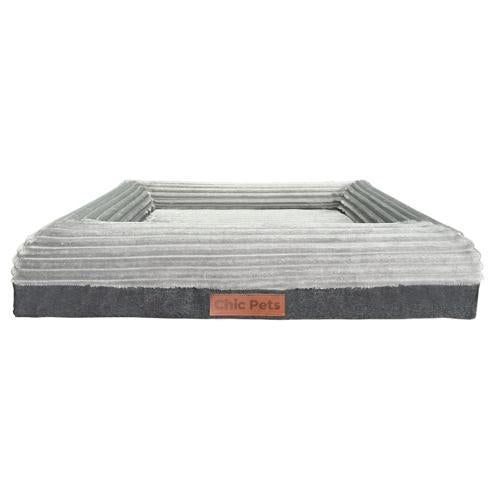 Chic Pets Plush Dog Bed Dark Grey M