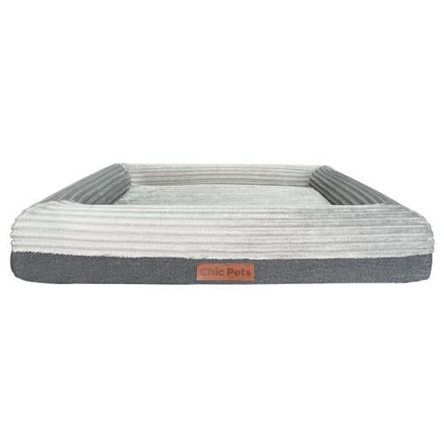 Chic Pets Plush Dog Bed Dark Grey L