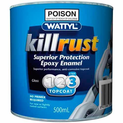 Killrust Epoxy Enamel Matt 500ml Black - Wattyl