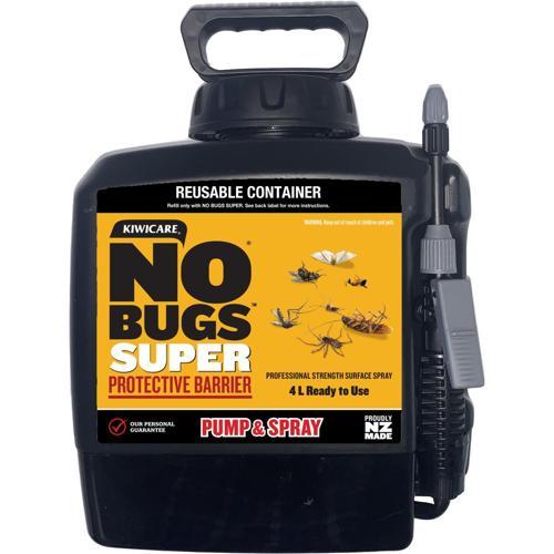 Kiwicare NO Bugs Super Super Insect Control Pump & Spray 4L Clear