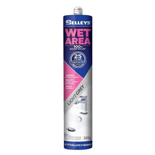 Wet Area Silicone Sealant 300g Light Grey - Selleys